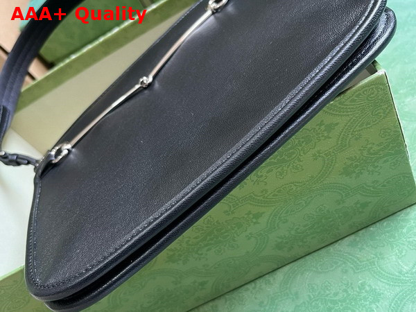 Gucci Horsebit Slim Small Shoulder Bag in Black Leather 764191 Replica