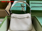 Gucci Horsebit Slim Small Shoulder Bag in White Leather 764191 Replica