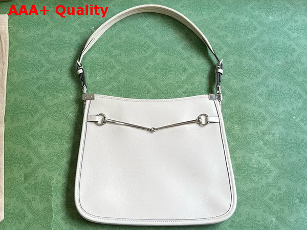 Gucci Horsebit Slim Small Shoulder Bag in White Leather 764191 Replica