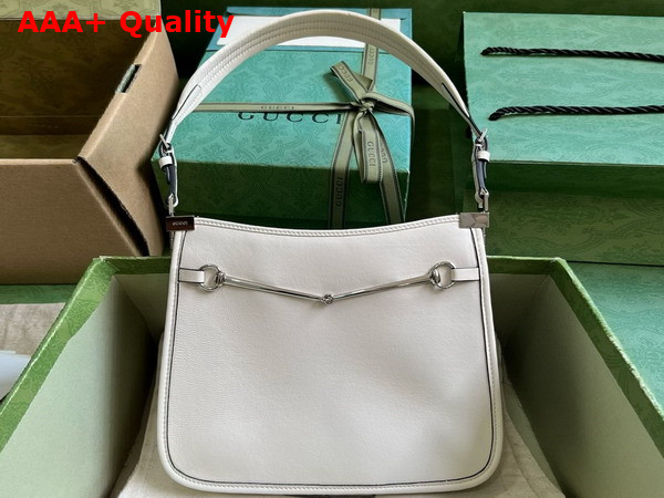 Gucci Horsebit Slim Small Shoulder Bag in White Leather 764191 Replica