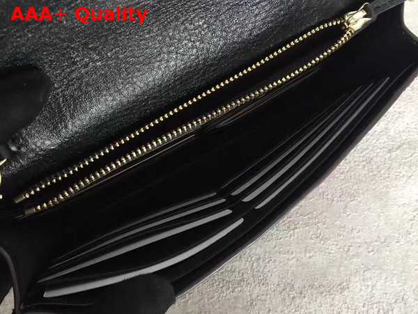 Gucci Icon Gucci Signature Chain Wallet Black Gucci Signature Leather Replica