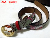 Gucci Interlocking G Buckle Belt Blooms Print GG Supreme Canvas Replica