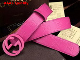 Gucci Interlocking G Buckle Belt Fuchsia Leather Replica