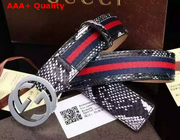 Gucci Interlocking G Buckle Belt White Python Replica