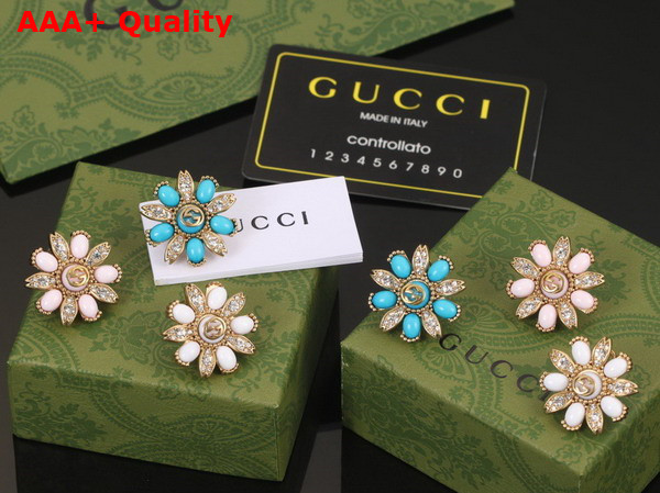 Gucci Interlocking G Flower Earrings Replica