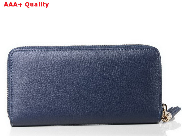 Gucci Interlocking G Zip Around Wallet in Blue 282413 Replica