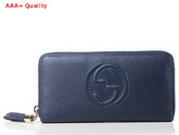 Gucci Interlocking G Zip Around Wallet in Blue 282413 Replica