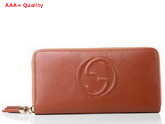 Gucci Interlocking G Zip Around Wallet in Brown 282413 Replica