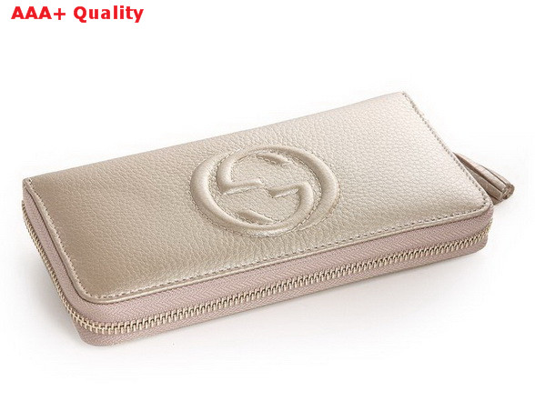 Gucci Interlocking G Zip Around Wallet in Gold 282413 Replica