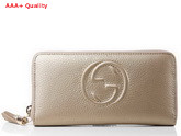 Gucci Interlocking G Zip Around Wallet in Gold 282413 Replica