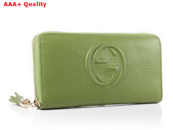 Gucci Interlocking G Zip Around Wallet in Green 282413 Replica