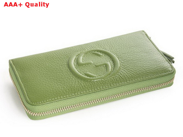 Gucci Interlocking G Zip Around Wallet in Green 282413 Replica