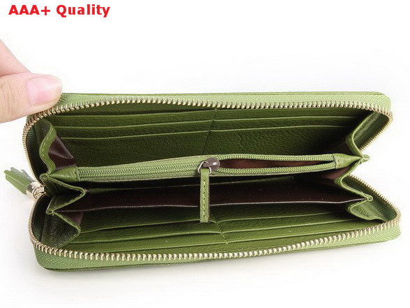 Gucci Interlocking G Zip Around Wallet in Green 282413 Replica