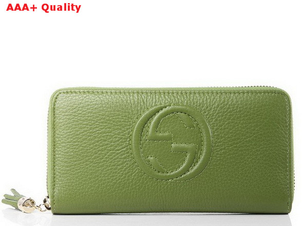 Gucci Interlocking G Zip Around Wallet in Green 282413 Replica