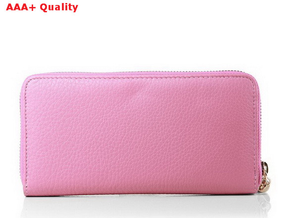 Gucci Interlocking G Zip Around Wallet in Pink 282413 Replica