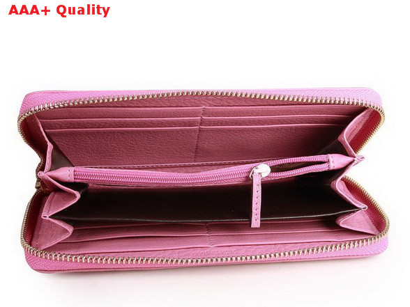 Gucci Interlocking G Zip Around Wallet in Pink 282413 Replica