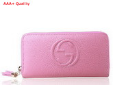 Gucci Interlocking G Zip Around Wallet in Pink 282413 Replica