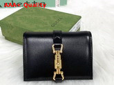 Gucci Jackie 1961 Card Case Wallet in Black Leather 645536 Replica