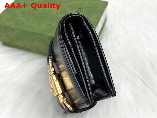 Gucci Jackie 1961 Card Case Wallet in Black Leather 645536 Replica