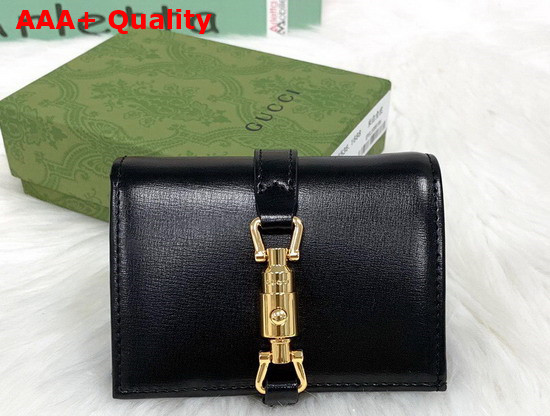 Gucci Jackie 1961 Card Case Wallet in Black Leather 645536 Replica