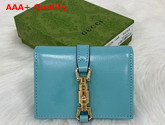 Gucci Jackie 1961 Card Case Wallet in Pastel Blue Leather 645536 Replica