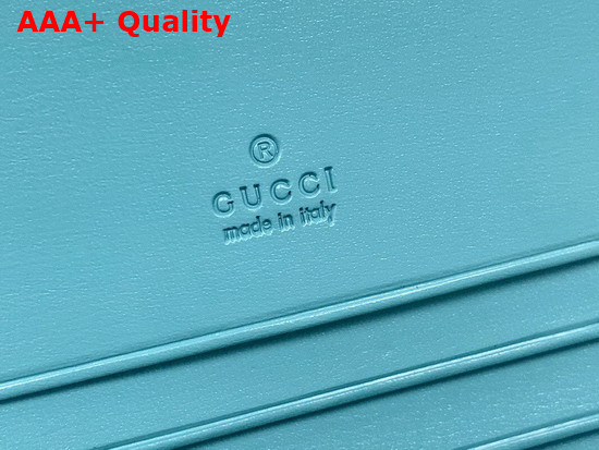 Gucci Jackie 1961 Card Case Wallet in Pastel Blue Leather 645536 Replica