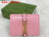 Gucci Jackie 1961 Card Case Wallet in Pastel Pink Leather 645536 Replica