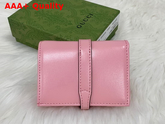 Gucci Jackie 1961 Card Case Wallet in Pastel Pink Leather 645536 Replica