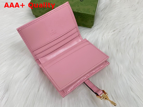 Gucci Jackie 1961 Card Case Wallet in Pastel Pink Leather 645536 Replica