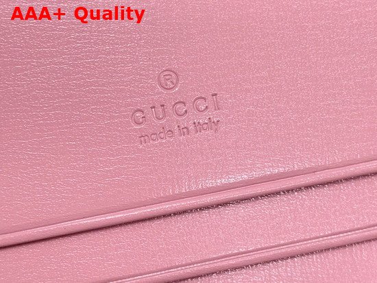 Gucci Jackie 1961 Card Case Wallet in Pastel Pink Leather 645536 Replica