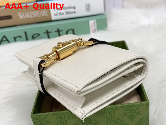 Gucci Jackie 1961 Card Case Wallet in White Leather 645536 Replica