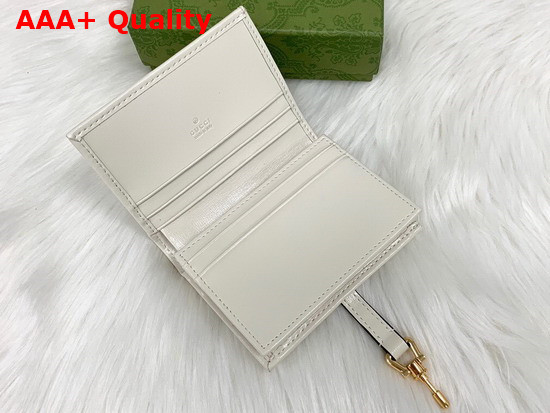 Gucci Jackie 1961 Card Case Wallet in White Leather 645536 Replica