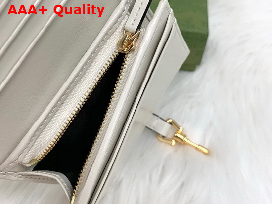 Gucci Jackie 1961 Card Case Wallet in White Leather 645536 Replica