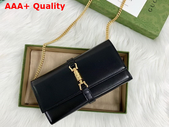 Gucci Jackie 1961 Chain Wallet in Black 651681 Replica