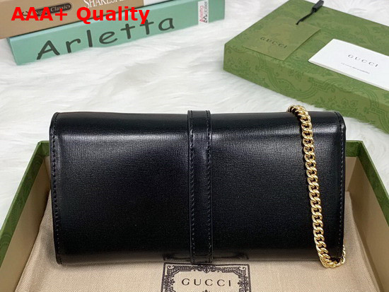 Gucci Jackie 1961 Chain Wallet in Black 651681 Replica