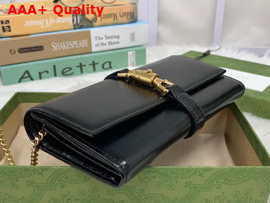 Gucci Jackie 1961 Chain Wallet in Black 651681 Replica