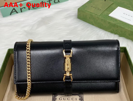 Gucci Jackie 1961 Chain Wallet in Black 651681 Replica