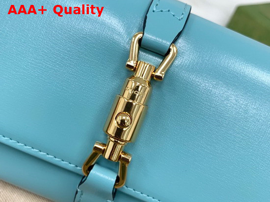 Gucci Jackie 1961 Chain Wallet in Pastel Blue Leather 651681 Replica