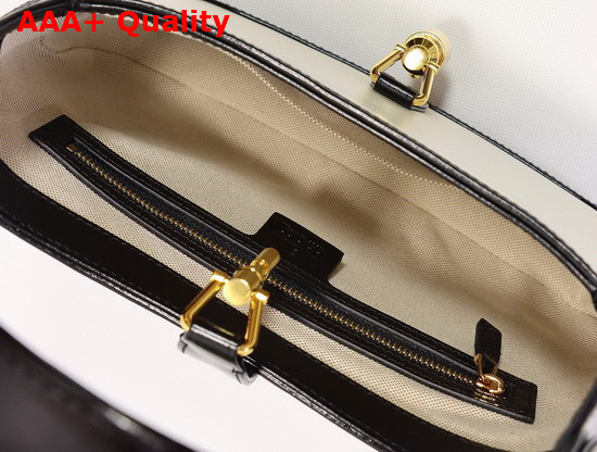 Gucci Jackie 1961 Medium Shoulder Bag White Leather with Black Leather Trim 636710 Replica