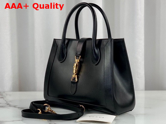 Gucci Jackie 1961 Medium Tote Bag in Black Leather 649016 Replica