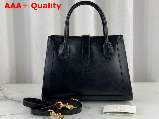 Gucci Jackie 1961 Medium Tote Bag in Black Leather 649016 Replica