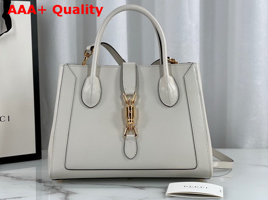 Gucci Jackie 1961 Medium Tote Bag in White Leather 649016 Replica