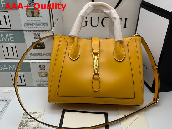 Gucci Jackie 1961 Medium Tote Bag in Yellow Leather 649016 Replica