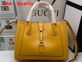 Gucci Jackie 1961 Medium Tote Bag in Yellow Leather 649016 Replica