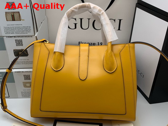 Gucci Jackie 1961 Medium Tote Bag in Yellow Leather 649016 Replica