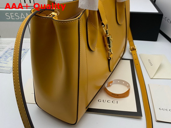 Gucci Jackie 1961 Medium Tote Bag in Yellow Leather 649016 Replica