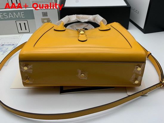 Gucci Jackie 1961 Medium Tote Bag in Yellow Leather 649016 Replica