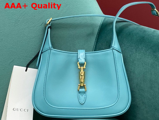 Gucci Jackie 1961 Mini Hobo Bag in Light Blue Leather 637091 Replica