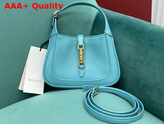 Gucci Jackie 1961 Mini Hobo Bag in Light Blue Leather 637091 Replica