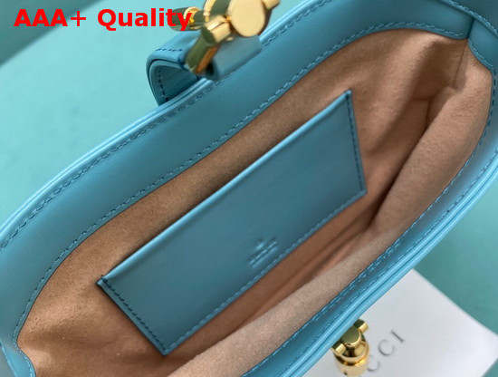 Gucci Jackie 1961 Mini Hobo Bag in Light Blue Leather 637091 Replica